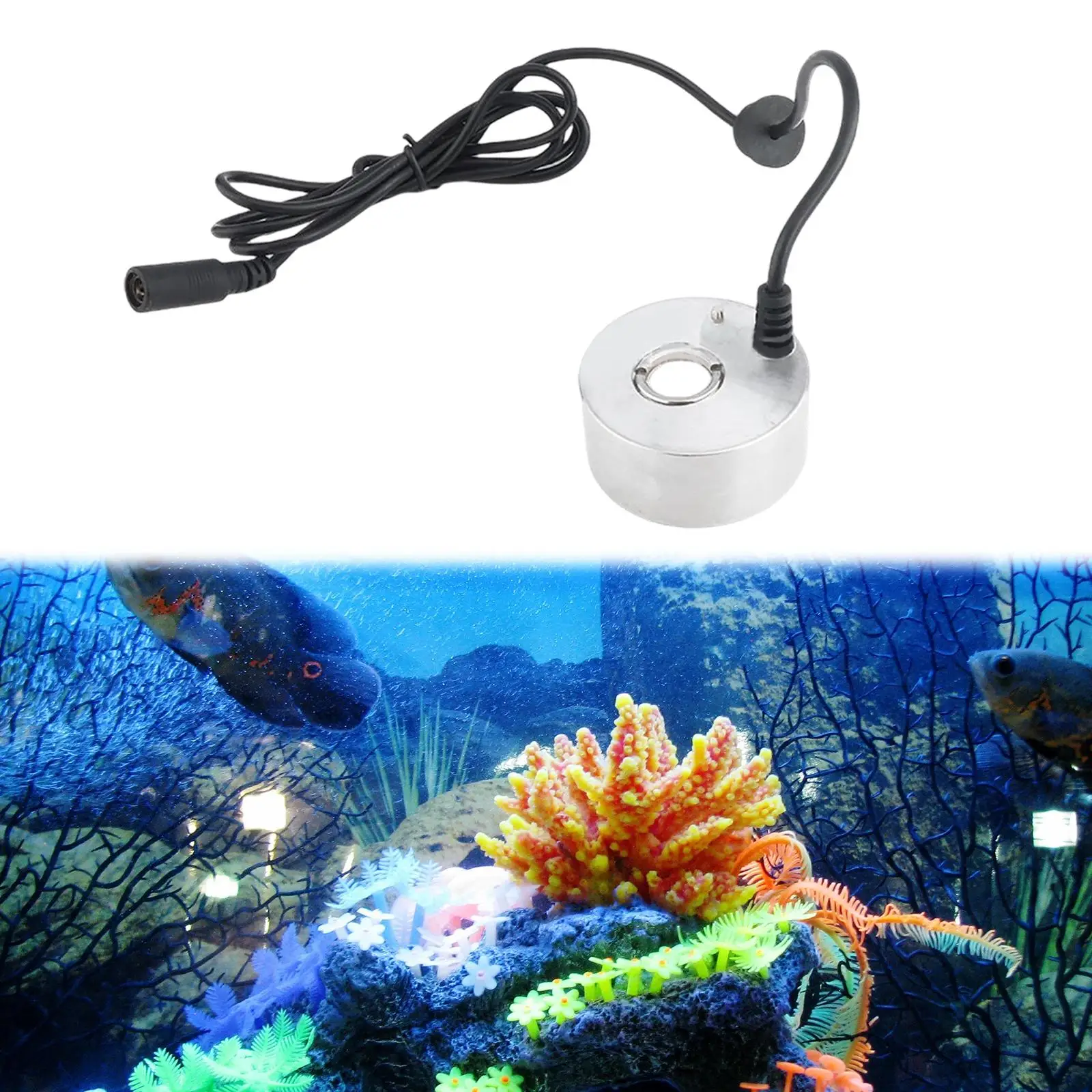 24V Ultrasonic Mist Maker Air Humidifier Water Fountain Atomizer Fogger for Rockery Fish Tank, Indoor Christmas Party Decor
