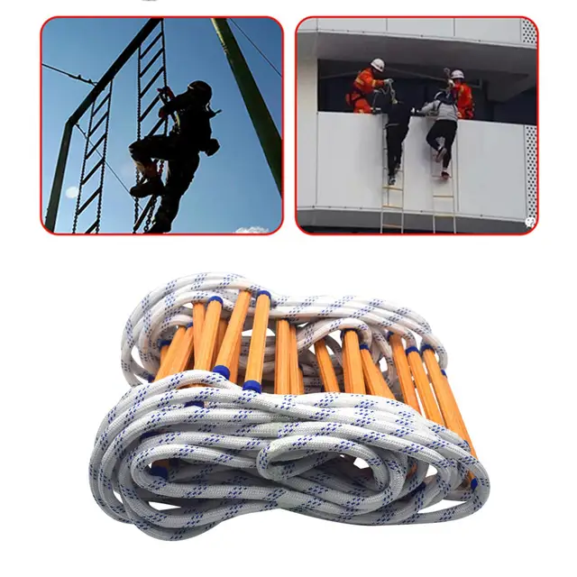 Emergency Escape Ladder Safety Rope with Hooks Lightweight for Engineering  - AliExpress