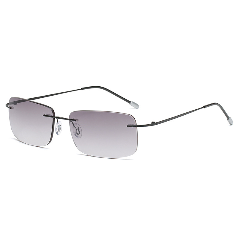 Lesebrille für Herren, Anti-Blau-Brille, 2023, rahmenlose Sonnenbrille, Presbyopie-Brille mit doppeltem Verwendungszweck +1,0 bis +4,0 Bifokale Brille – Detail 3