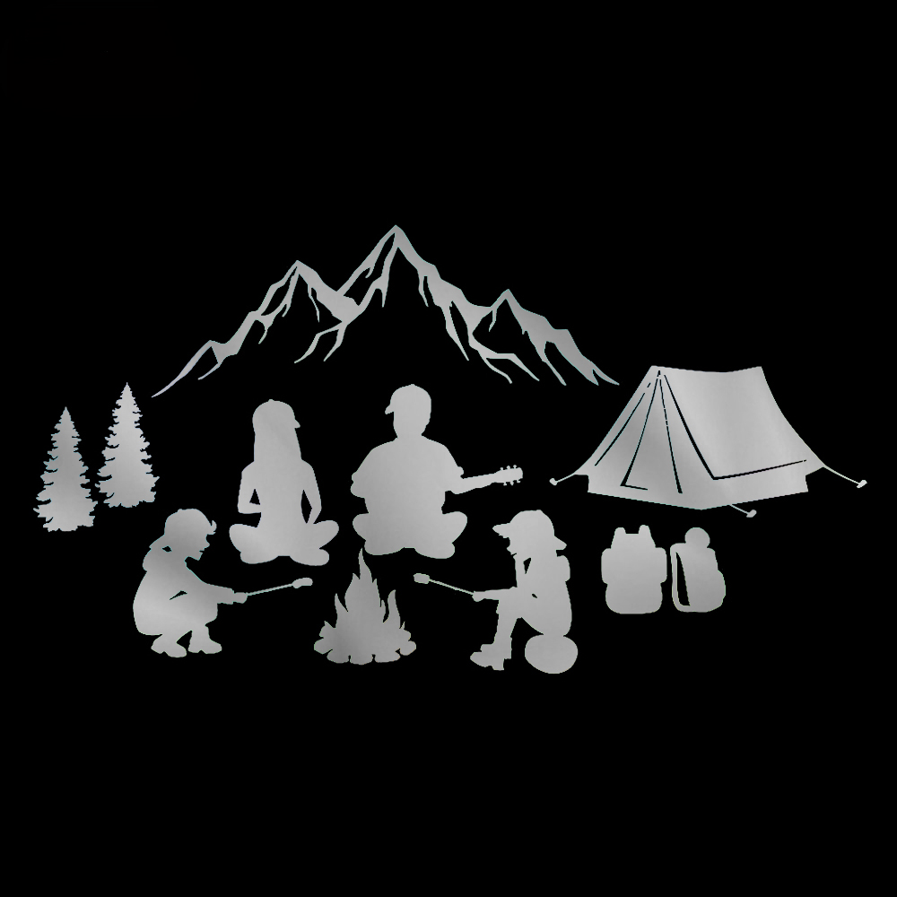 Autoaufkleber Outdoor Lagerfeuer Familie Camping Muster VINYL AUFKLEBER Zubehör Niedlich, Persönlichkeit, Produkte Dekoration Aufkleber PVC – Detail 5