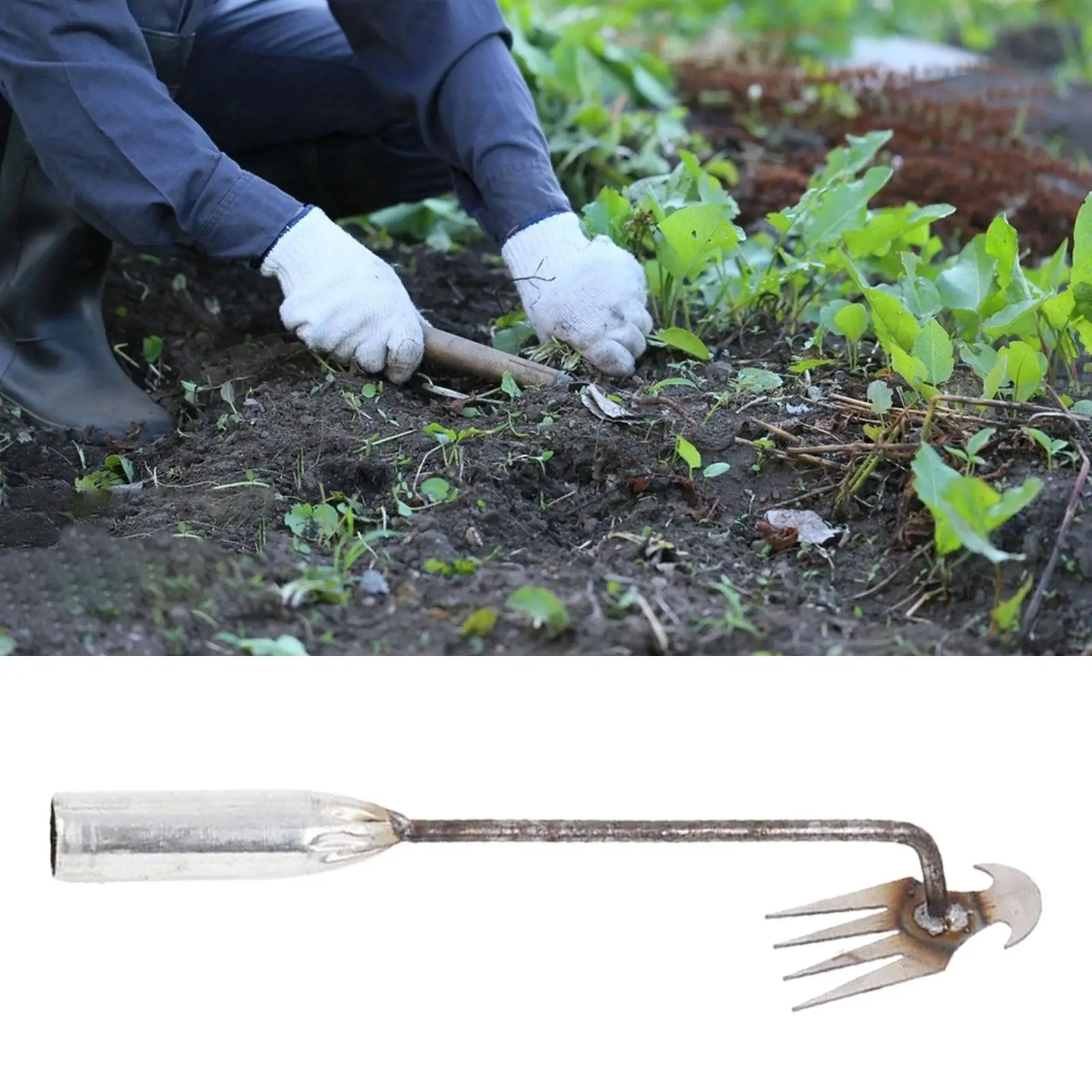 Stand up Weeder Puller Tool Dual Purpose Hoes Weeding Artifact Manual Hand Weeder Tool for Cultivating Loosening Gardening