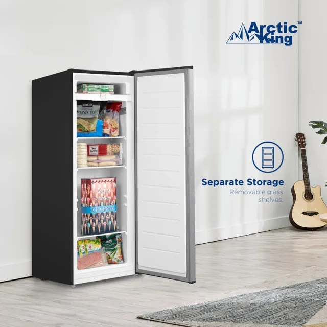 Arctic King 7.0 Cu Ft Upright Freezer, ARU07M2AST（Stainless  Steel/White）Options