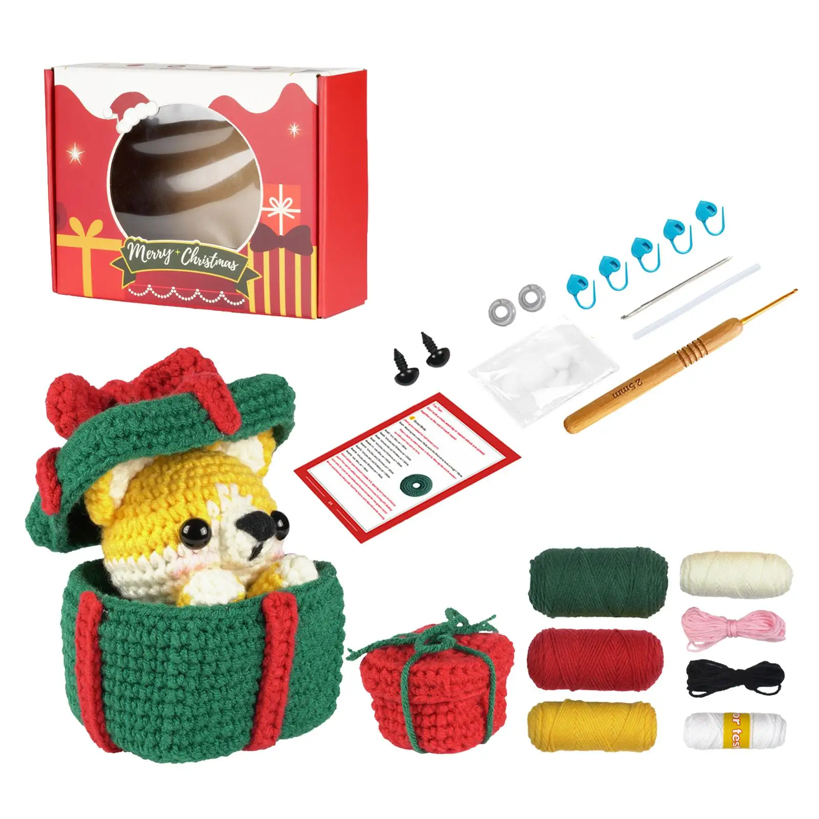 Christmas Crochet Kits Sewing Craft Handmade DIY Crochet Doll Kits for Patios Christmas Tree Fireplaces Christmas Gift Porches