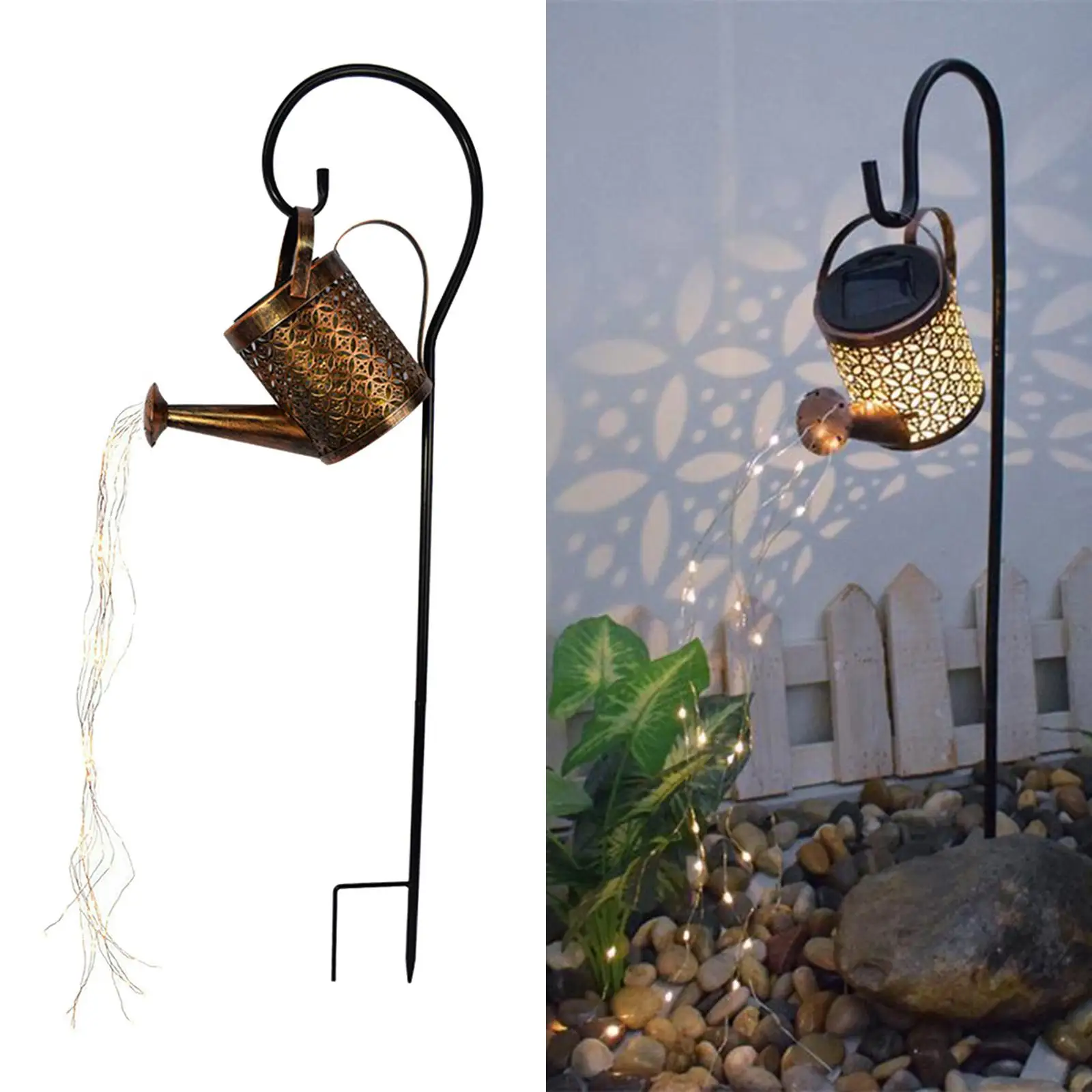 Waterproof Garden Shower Light Sprinkles Fairy Light Lantern Lamp Hollow Lamp for Pathway Walkways Patio Yard Decoration