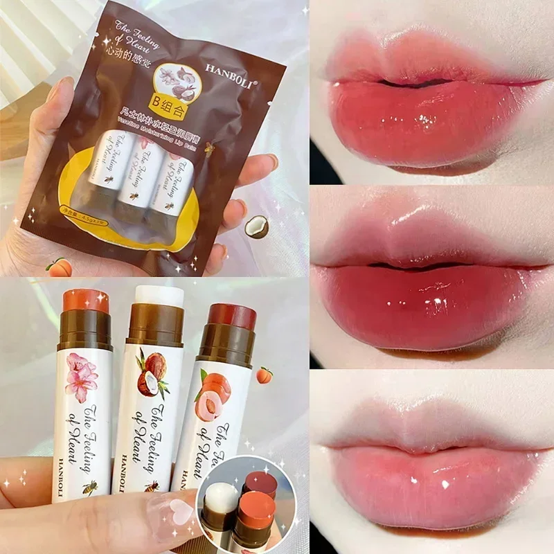 Best of New Moisturizing Colored Lip Balm 1 / 3PCS Cute Fruit Lip Tint Lasting Peach Red Lipstick Waterproof Women Lips Makeup Cosmetics Reviews & Tips