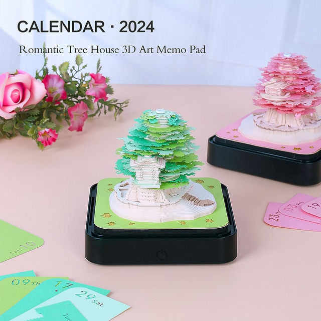 2024 Calendar 3D Memo Pad Paper Art Tree Creative 3D Notepad Paper Carving  Gift Desktop With Lights Decoration Gift - AliExpress