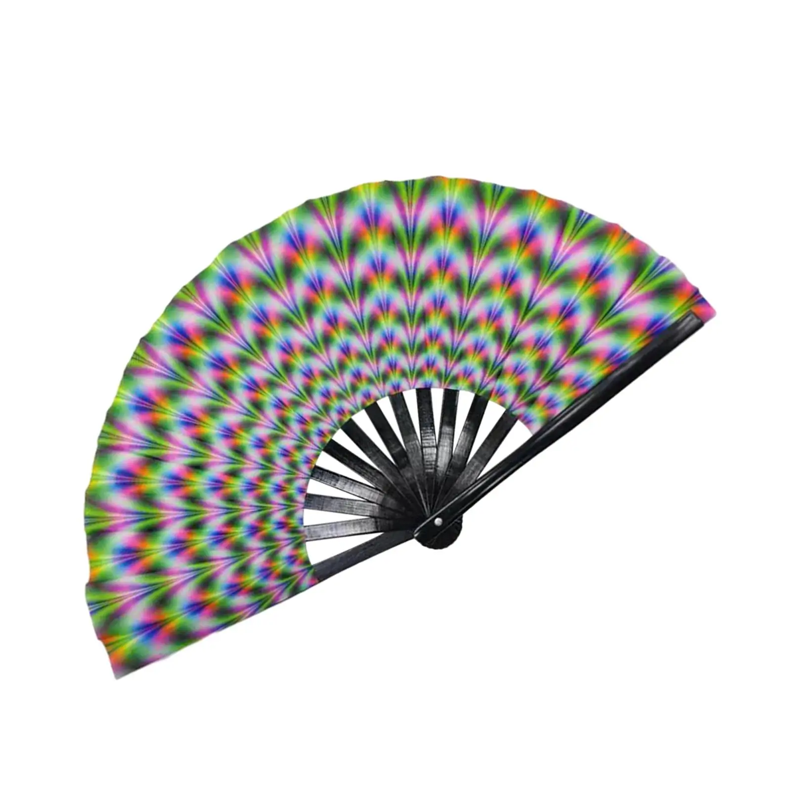 Large Rave Folding Hand Fan Chinese Kung Fu Fluorescent Effects Folding Fan