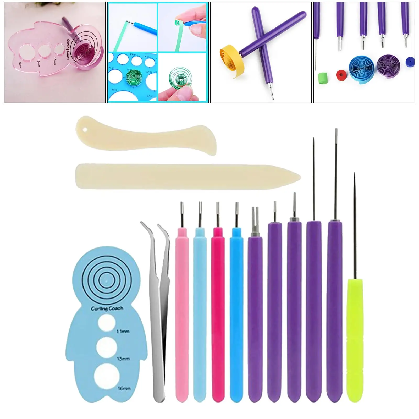 Quilling Tools Slotted Supplies Rolling Tool Set for DIY Beginner Adults