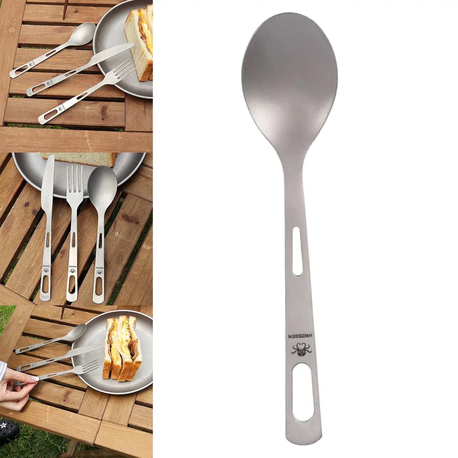 Portable Titanium Spoon Camping Flatware Tableware for Outdoor Home Use