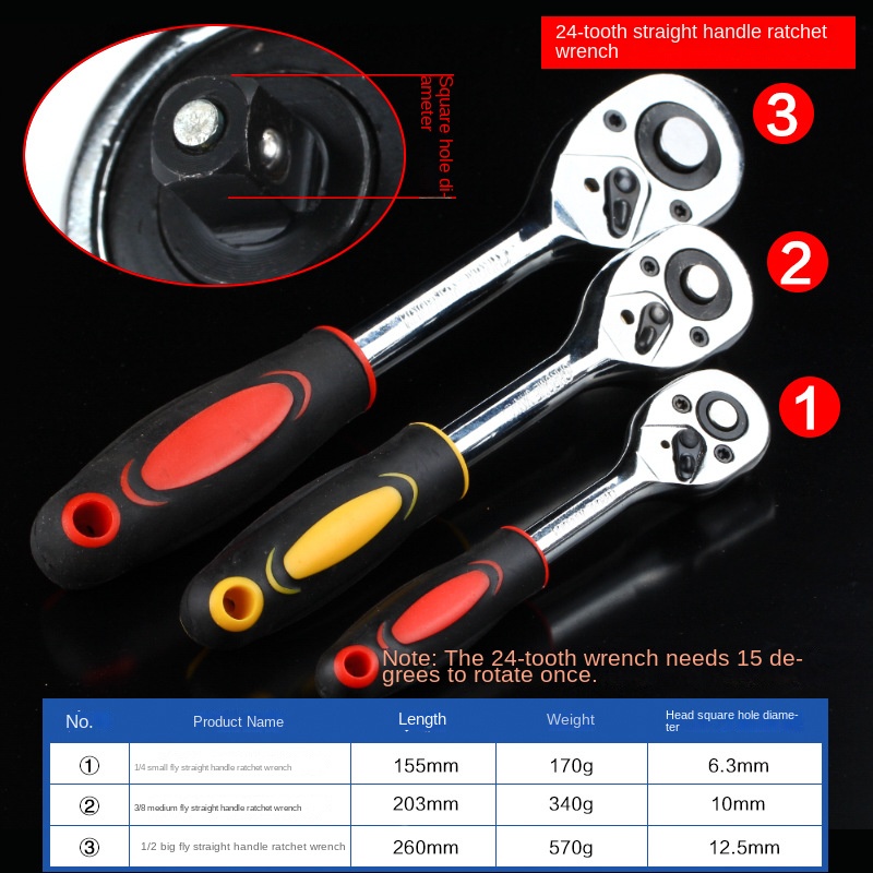 Title 3, 2023 neue 1/4 3/8 Zoll Ratsche 24 Zahn Stick Ra...