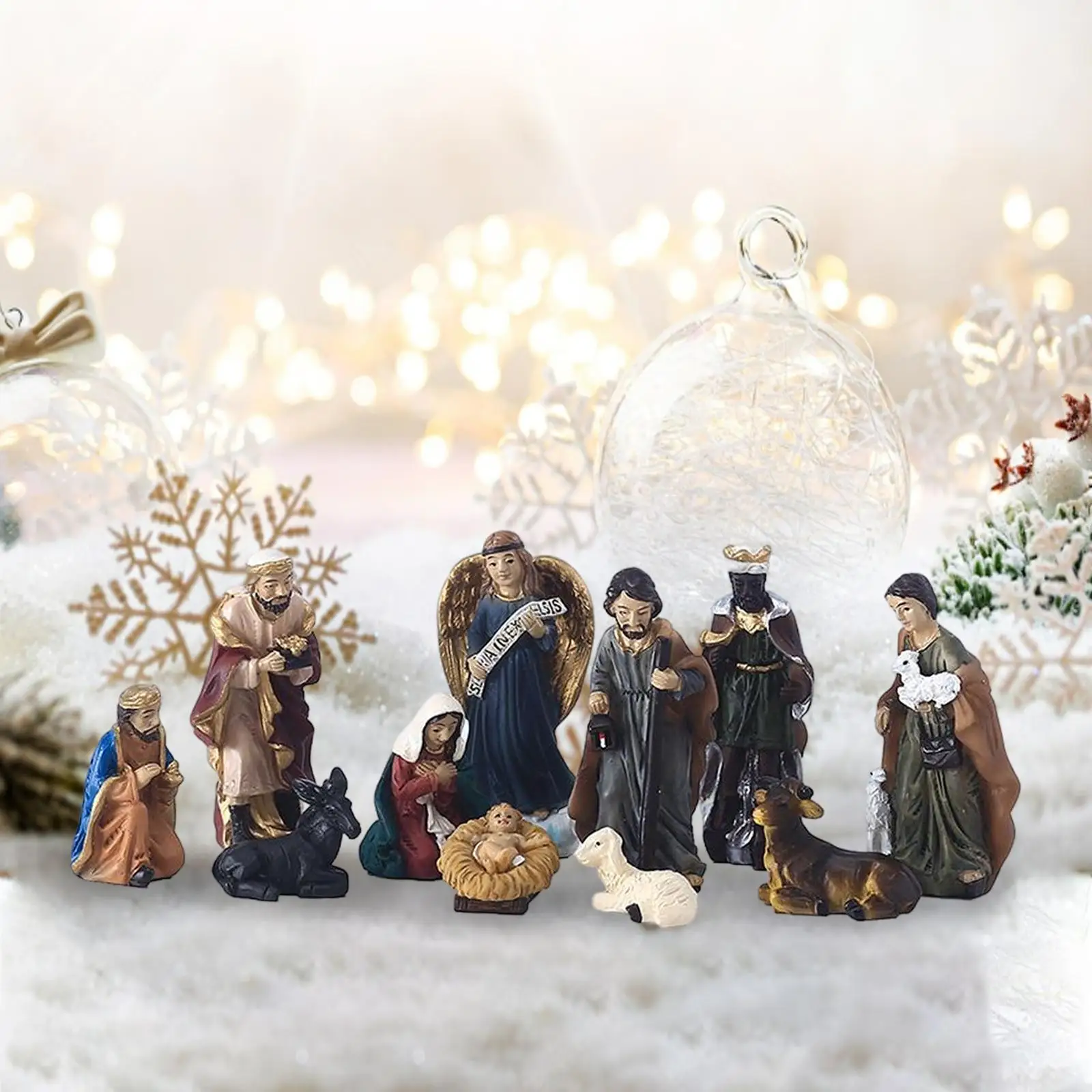 Nativity Scene Resin Figurines Decorative Crafts Accessories