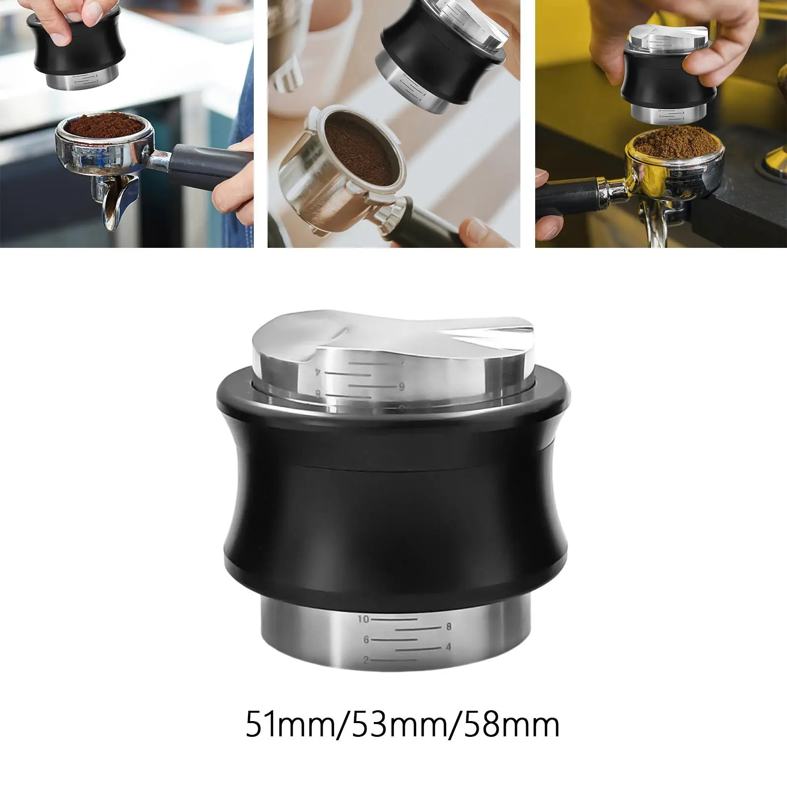 Stainless Steel Coffee Distributor and Tamper Adjustable Depth Coffeeware Double Sided Espresso Hand Tamper for Portafilter