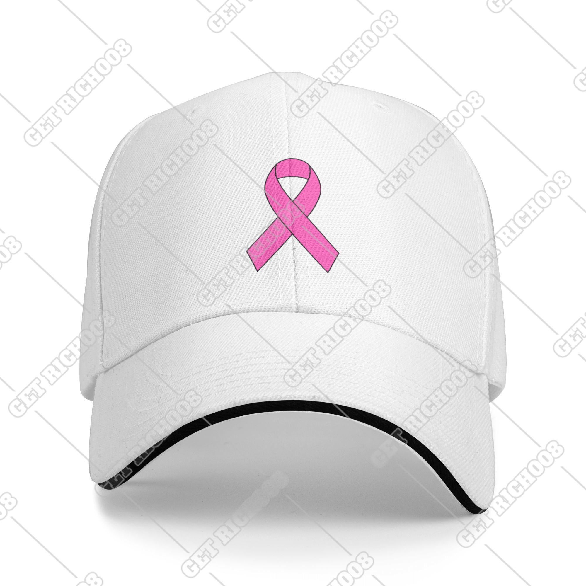 Pink Ribbon Breast Awareness Baseball Cap Oktober Wear Pink Snapback Hat Caps für Männer Frauen Einheitsgröße Erwachsene Unisex Casual – Detail 1