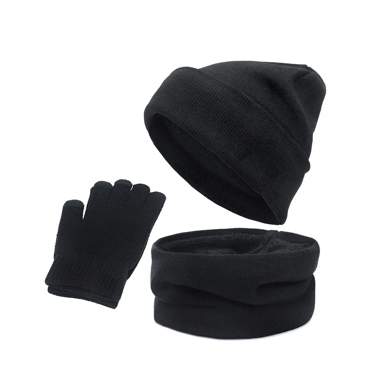 Winter Beanie Hat, Neck Warmer Scarf, Touchscreen Gloves, Touch Screen Mittens, Hats, Scarves for Women Men