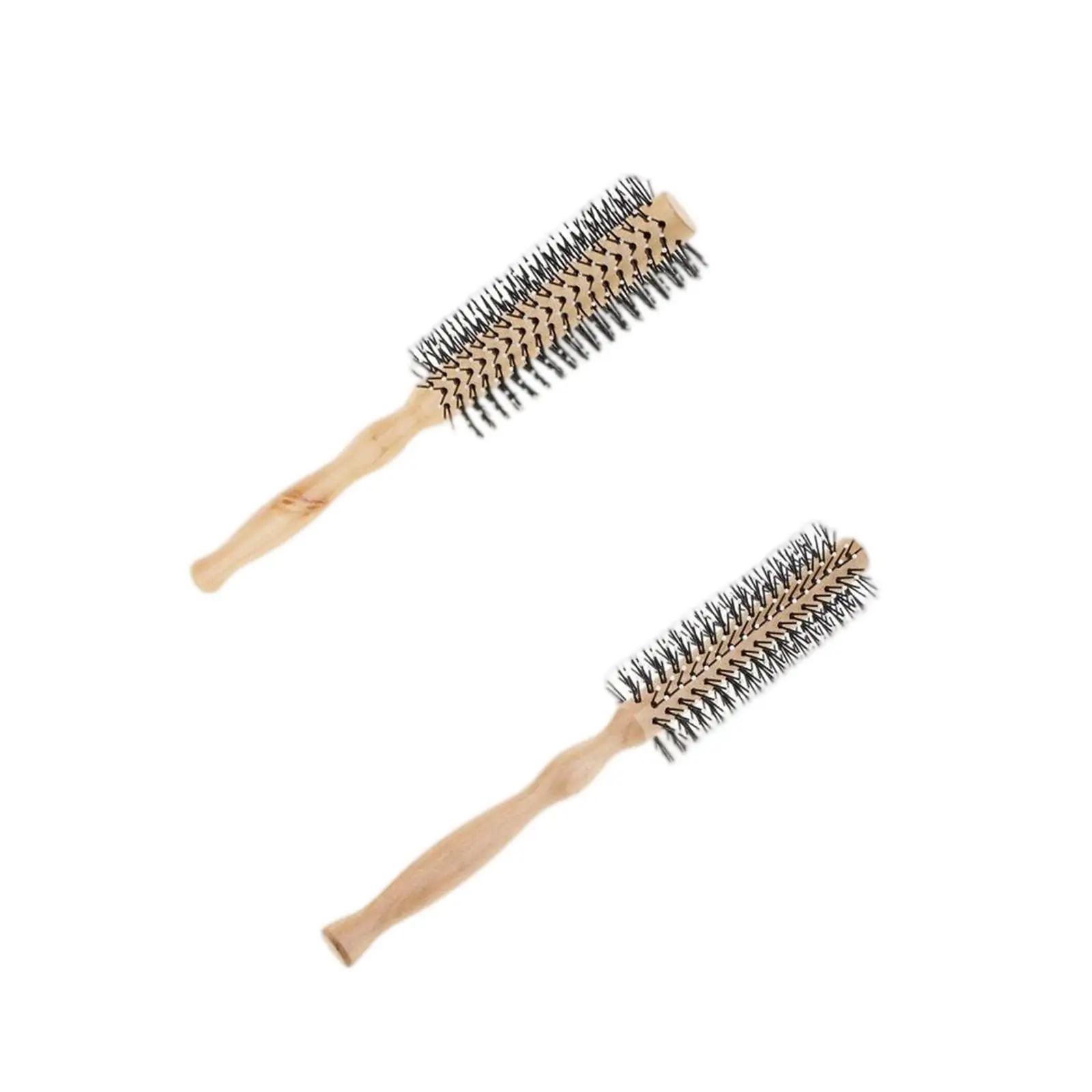 2x Wooden Lotus Round Hair  Wavy Curling Detangling Comb Hairbrush