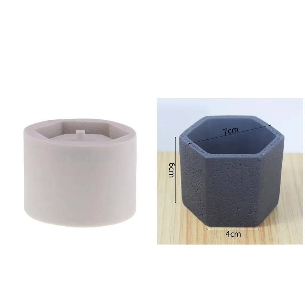 Hexagon Shaped Art Flower Pot Silicone Concrete Molds for Epoxy Resin,