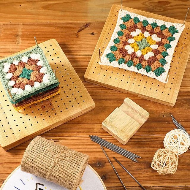 7.7in Crochet Blocking Board Bamboo Wooden Blocking Board Square Blocking  Board for Beginner Knitting Lover Crocheting Projects - AliExpress
