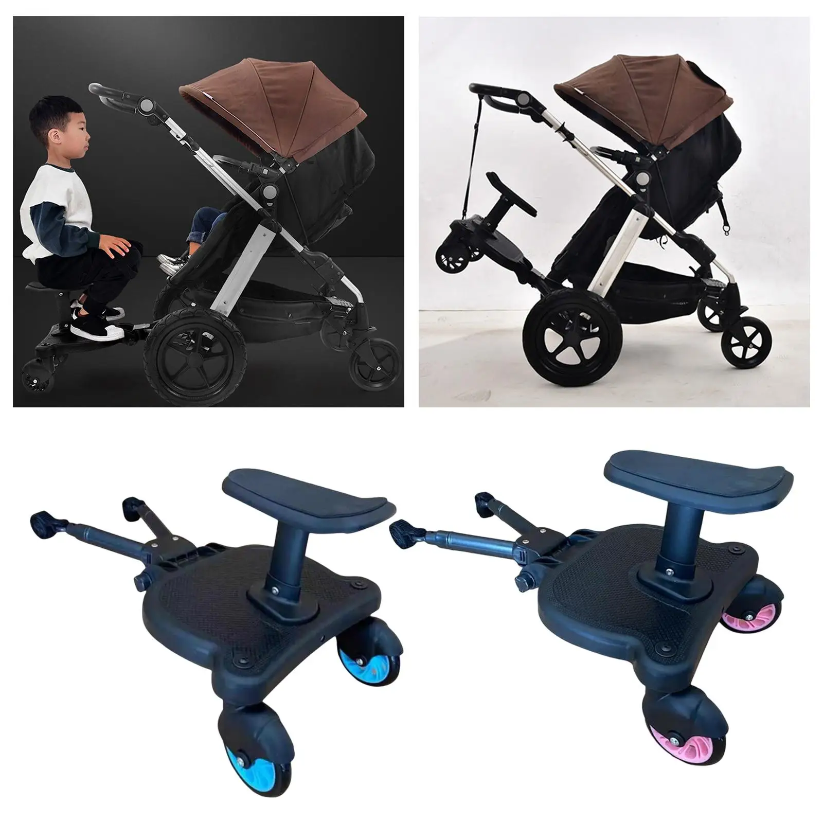 Universal Ride On Stroller Board Holds Children up to 55lbs for Most Prams