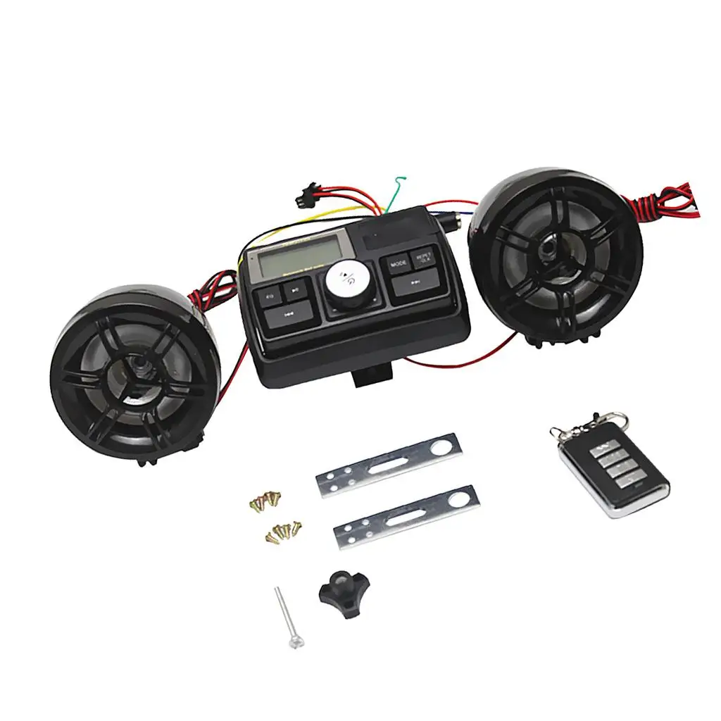 Motorcycle Handlebar Audio System MP3 USB FM Radio Speaker