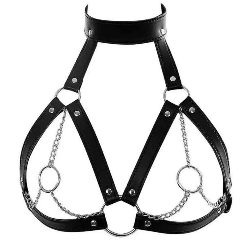 Here to Serve - Leather Chest Harness Bra