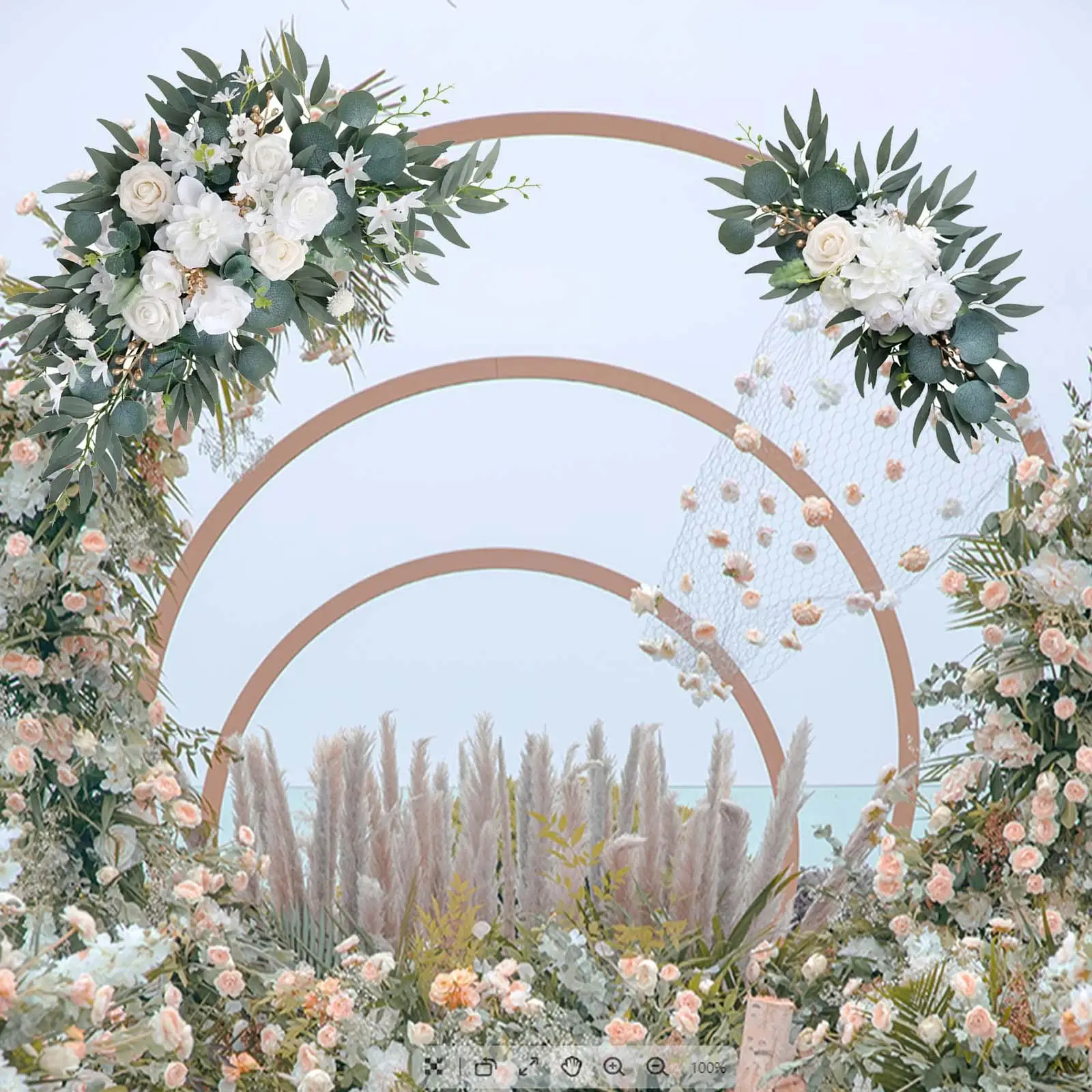 Wedding Arch Flowers Artificial Flower Swag Reception Arrangement Decorative for Drapes Parties Front Door Ceremony Table