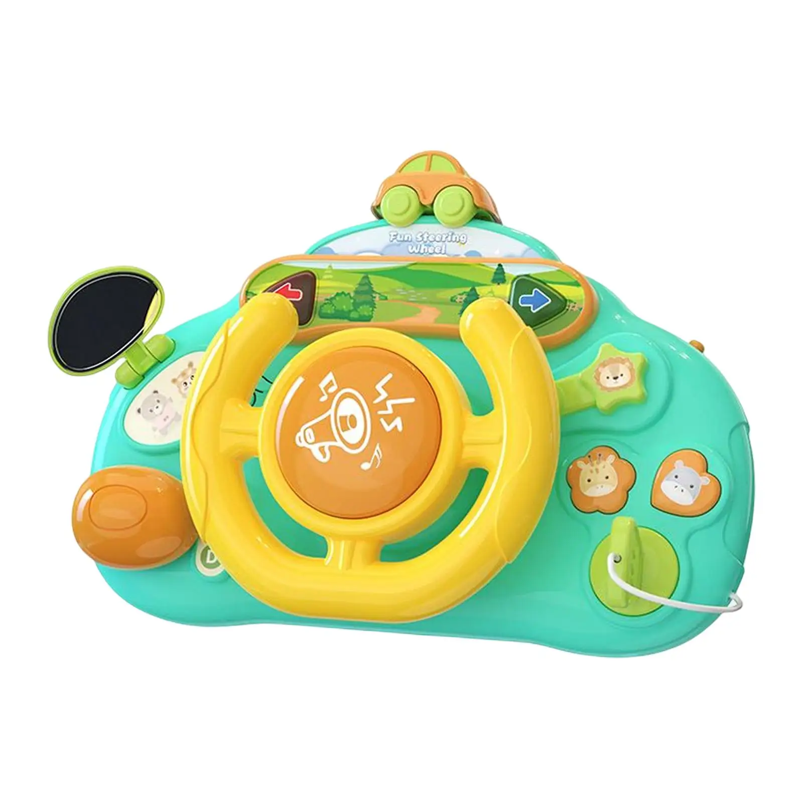 Simulation Steering Wheel Car Seat Toy Educational for Interaction Role Play