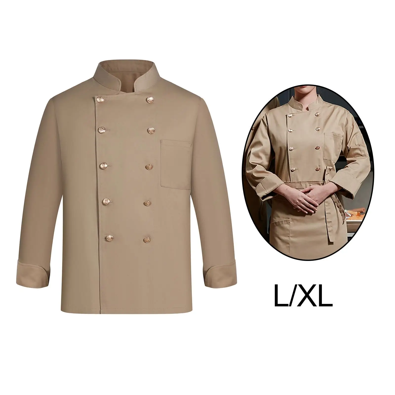 Mens Breathable Chef Jacket for Catering Restaurant Cooking
