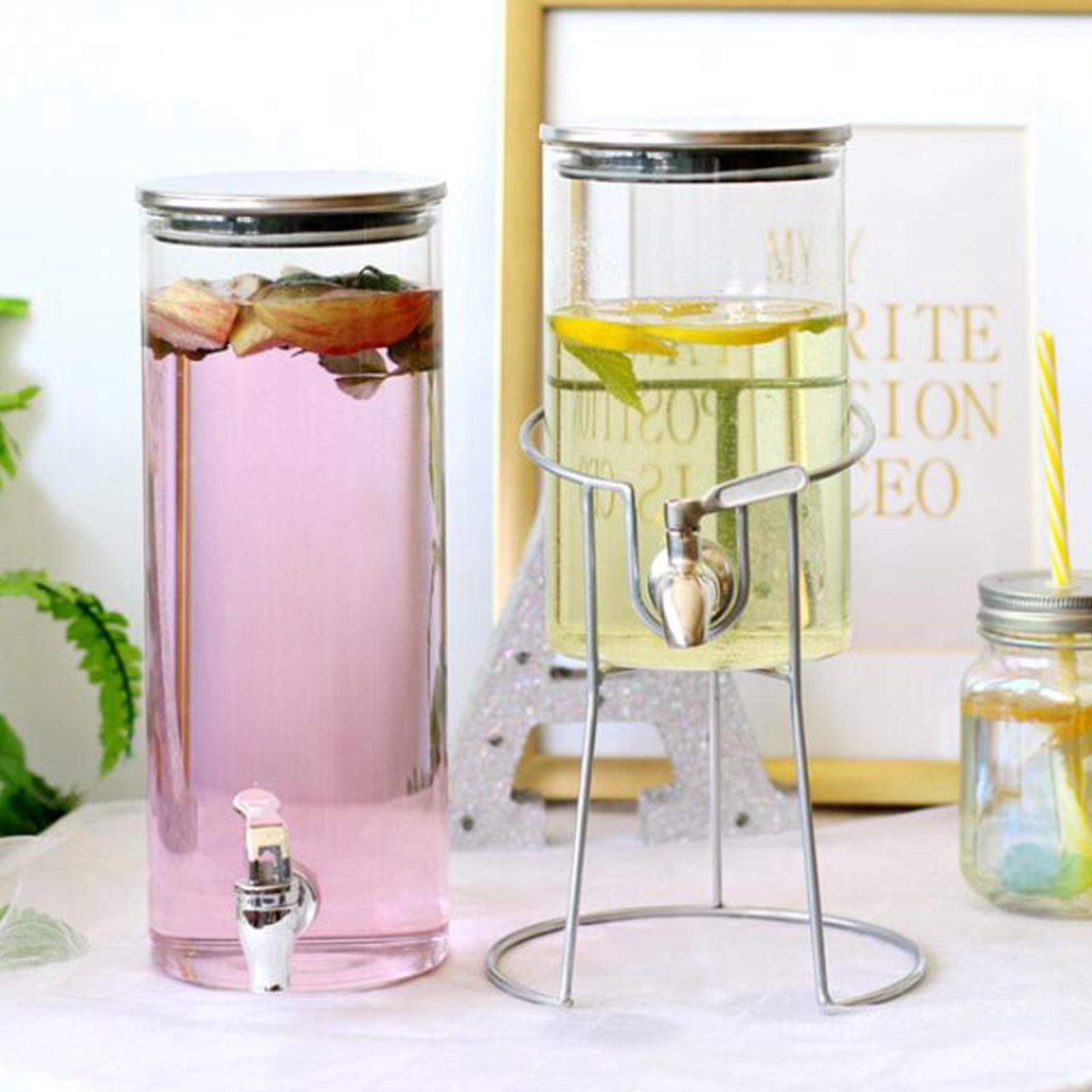 Iron Drink Dispenser Stand 4.7inch Dia. Lemonade Containers Glass Jar Stand Round for Weddings