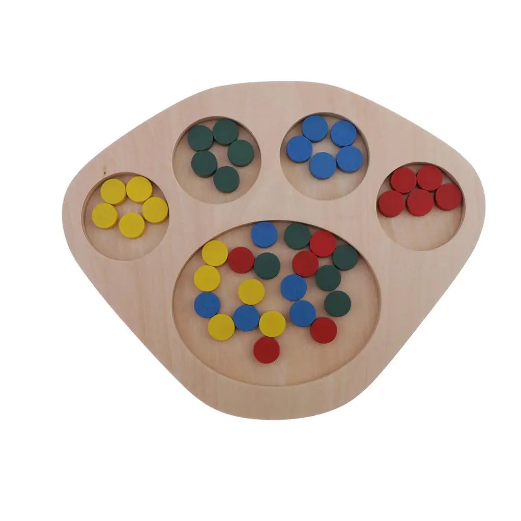 Montessori Wooden Color Sorting Counting Toys for Kids Children Preschool Learning Educational 