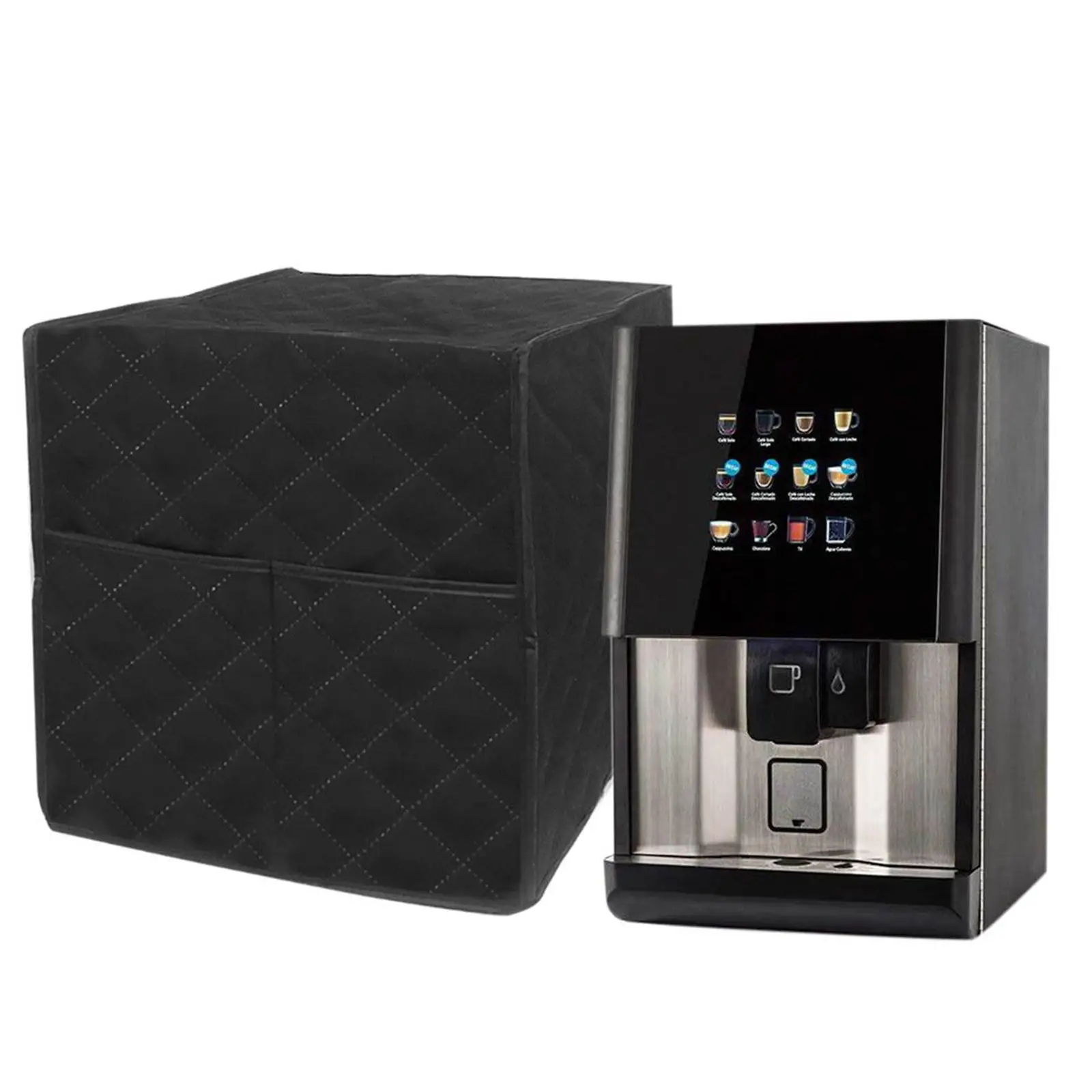 Espresso Machine Quilted Protective Cover Washable with Storage Pocket for Stand Mixer Stain Resistant Easily Install Accessory