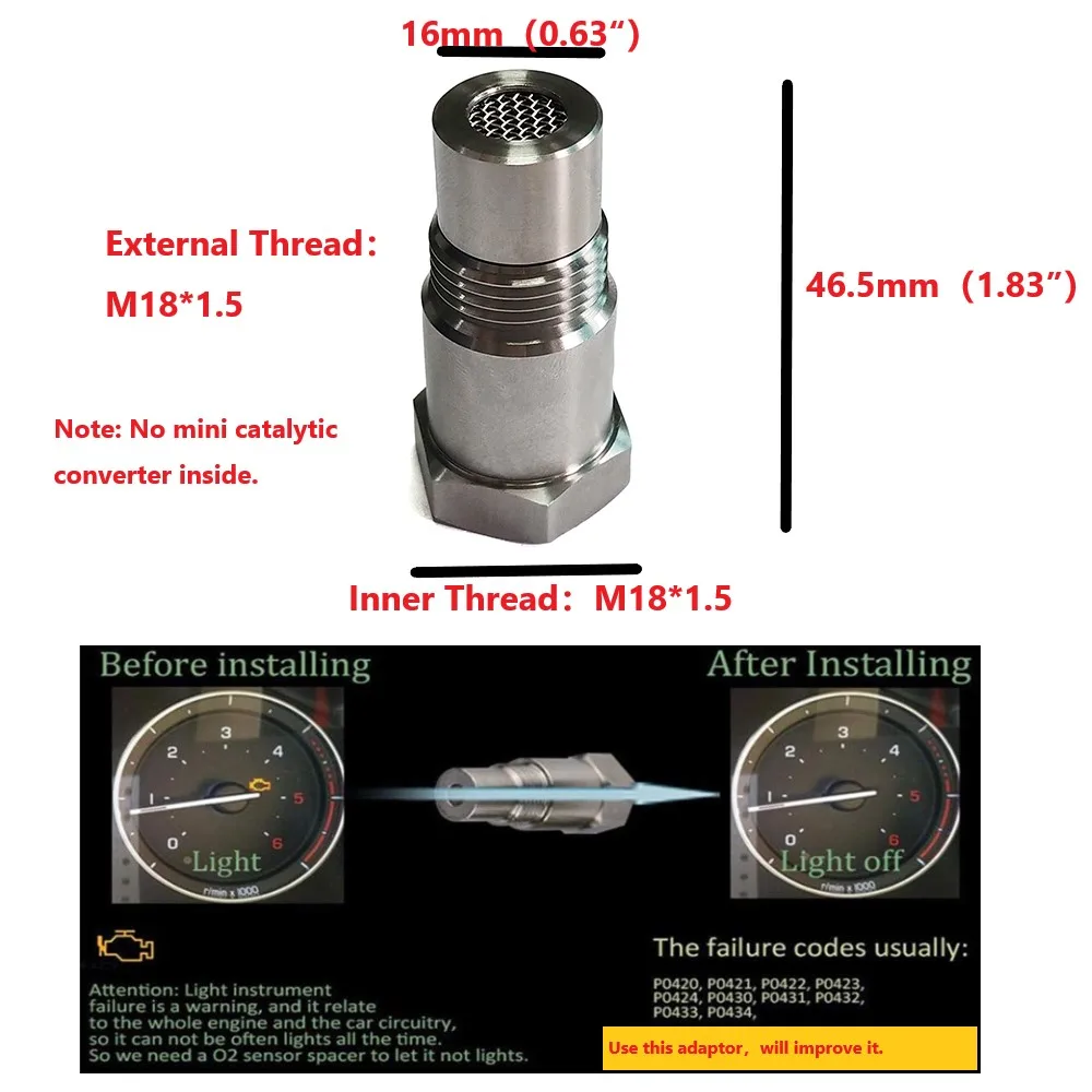 Top Quality Car CEL SES DTC Fix Check Engine Light Eliminator Adapter - Oxygen O2 Sensor M18X1.5 For OFF ROAD Dropshipping Torque Sensor