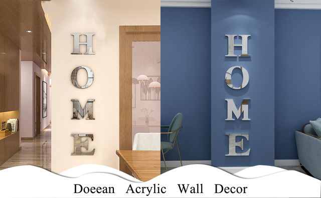 Family Sign Letters Rustic Farmhouse Wall Decor Acrylic Decorative Mirror  Wall Stickers for Living Room Bedroom