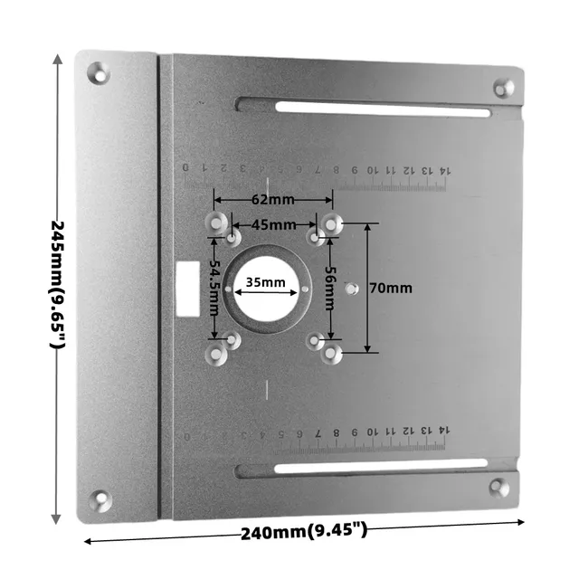 Placa De Inserción De Mesa De Enrutador Placa de inserción de mesa Fresadora  Recorte Grabado Aleación de aluminio (StyleC)