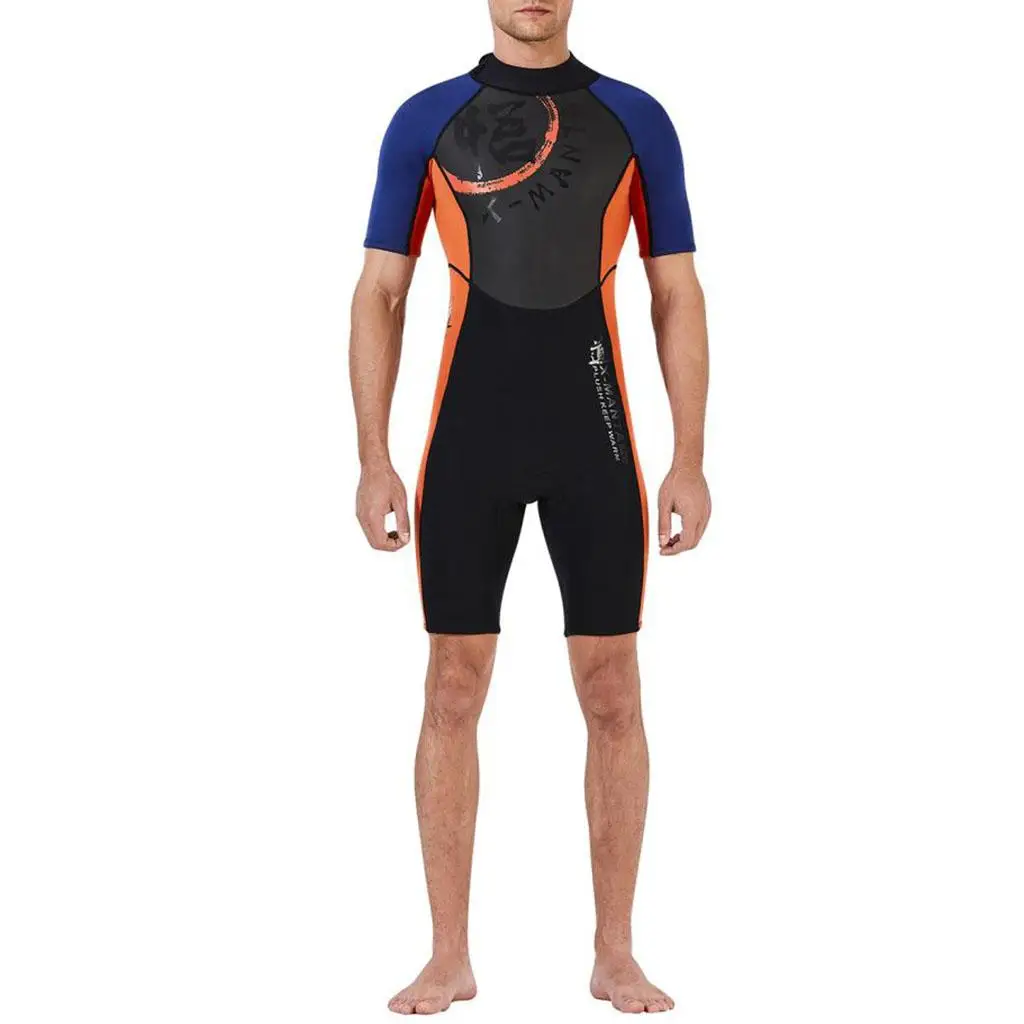 Men Short Sleeve Wetsuit 3mm Neoprene for Surfing Diving Scuba