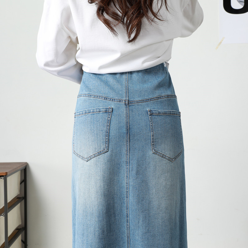Maternity Spring and Autumn Pregnant Women's Half Denim Skirt High Quality Elastic Maternity Elegant High Waist Women Half Skirt