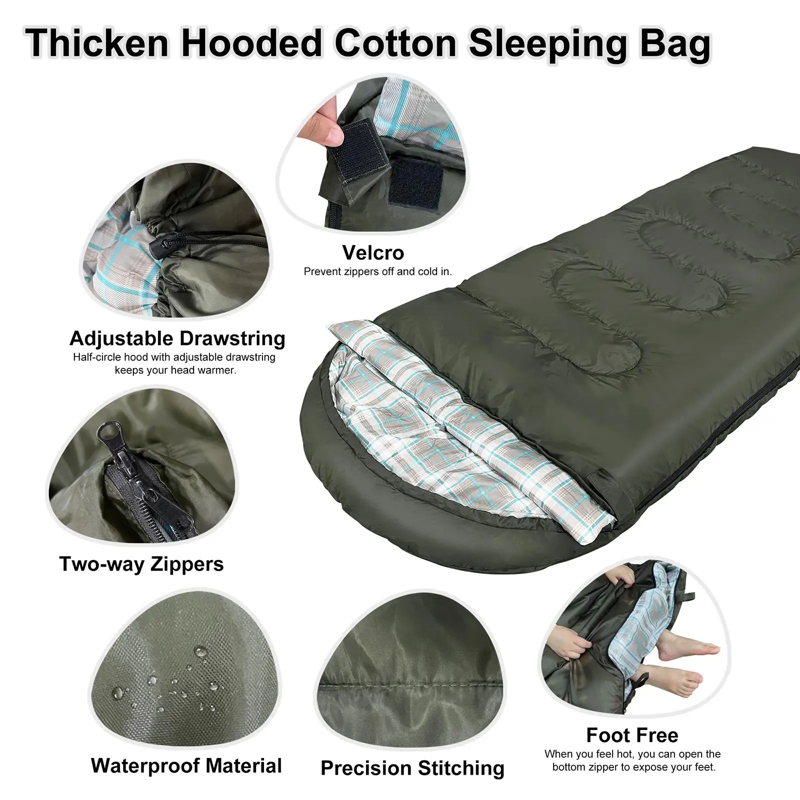 Camping Sleeping Bag Comfortable Thermal Mat Waterproof Sleeping Bag for Kids Adult