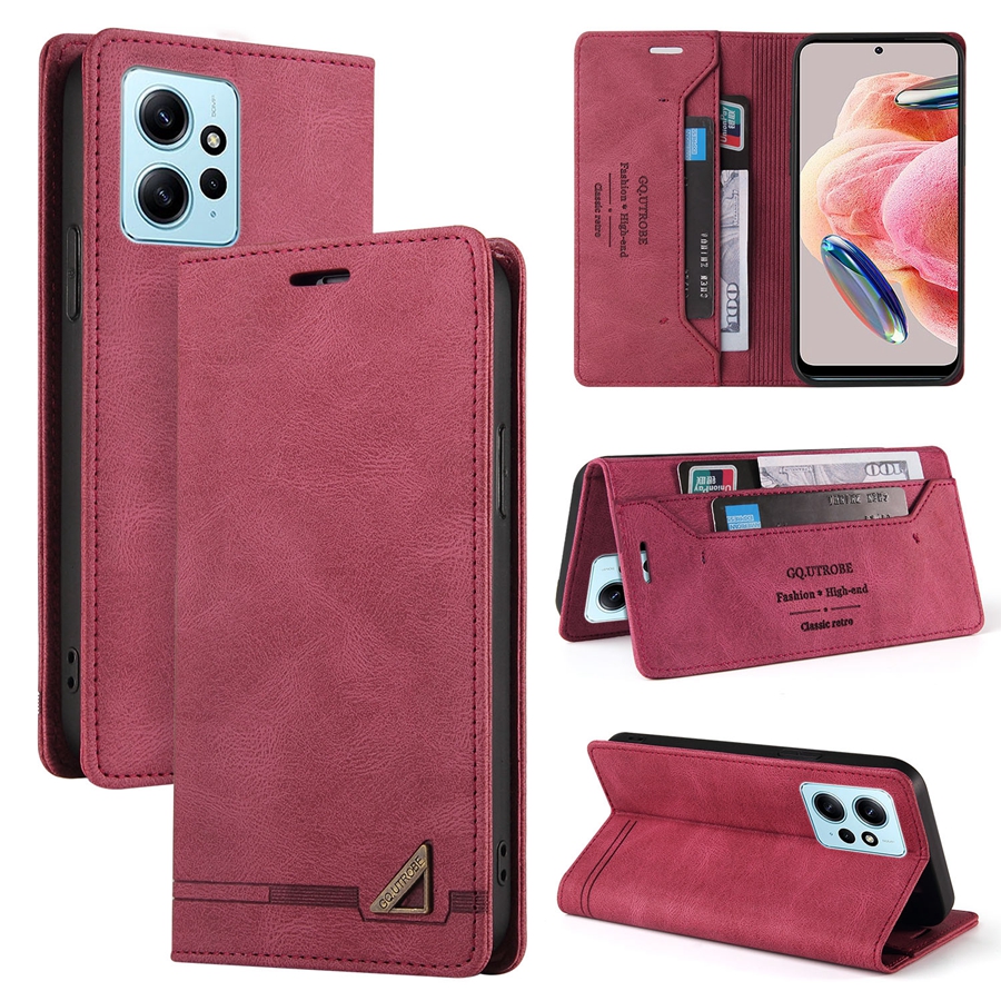 Brieftasche Anti Diebstahl Pinsel Magnetische Flip Karte Stand Leder Fall Für Xiaomi Redmi 14C 13C 12C 10C Hinweis 14 Pro + 13 12 12S 11S 11 Pro – Detail 12