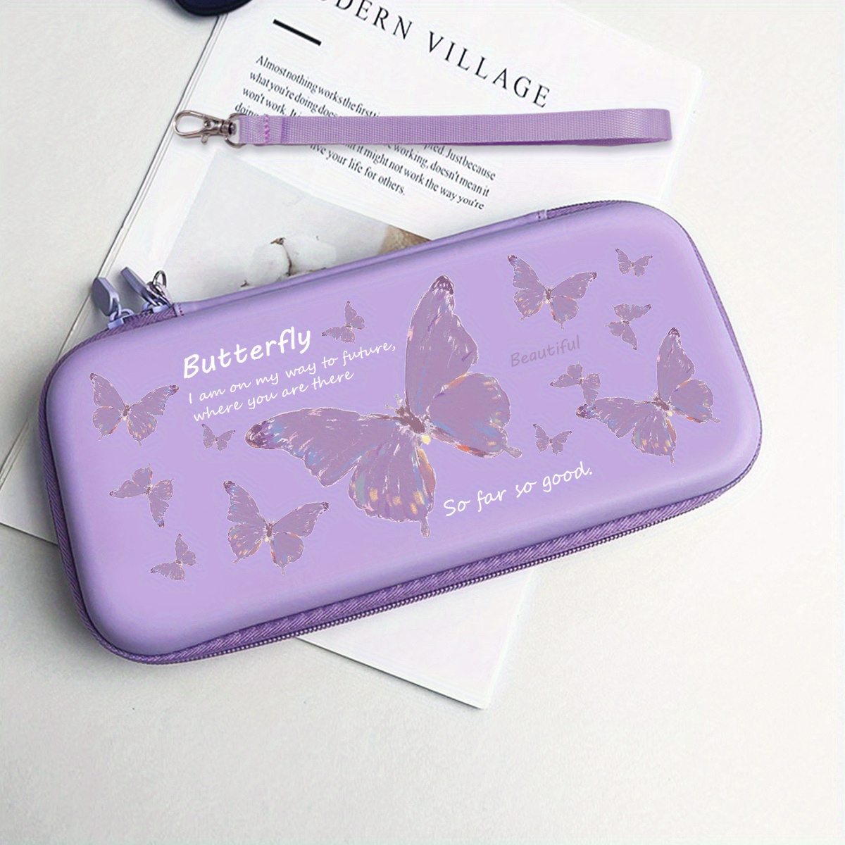 Title 2, Pink Purple Butterfly Nintendo Switch Portable ...