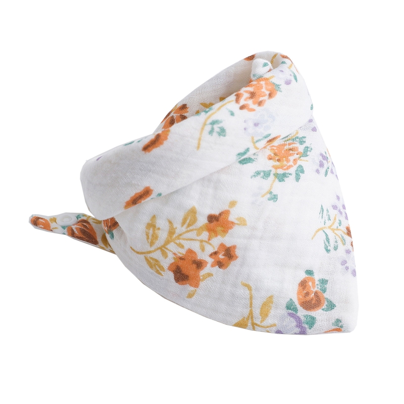 Description Picture 5 of itemBaby Bib Cotton Cartoon Flower Saliva Towel Feeding Apron Supplies for Infant Toddler Kids Boys Girls Chewable Dropshipping