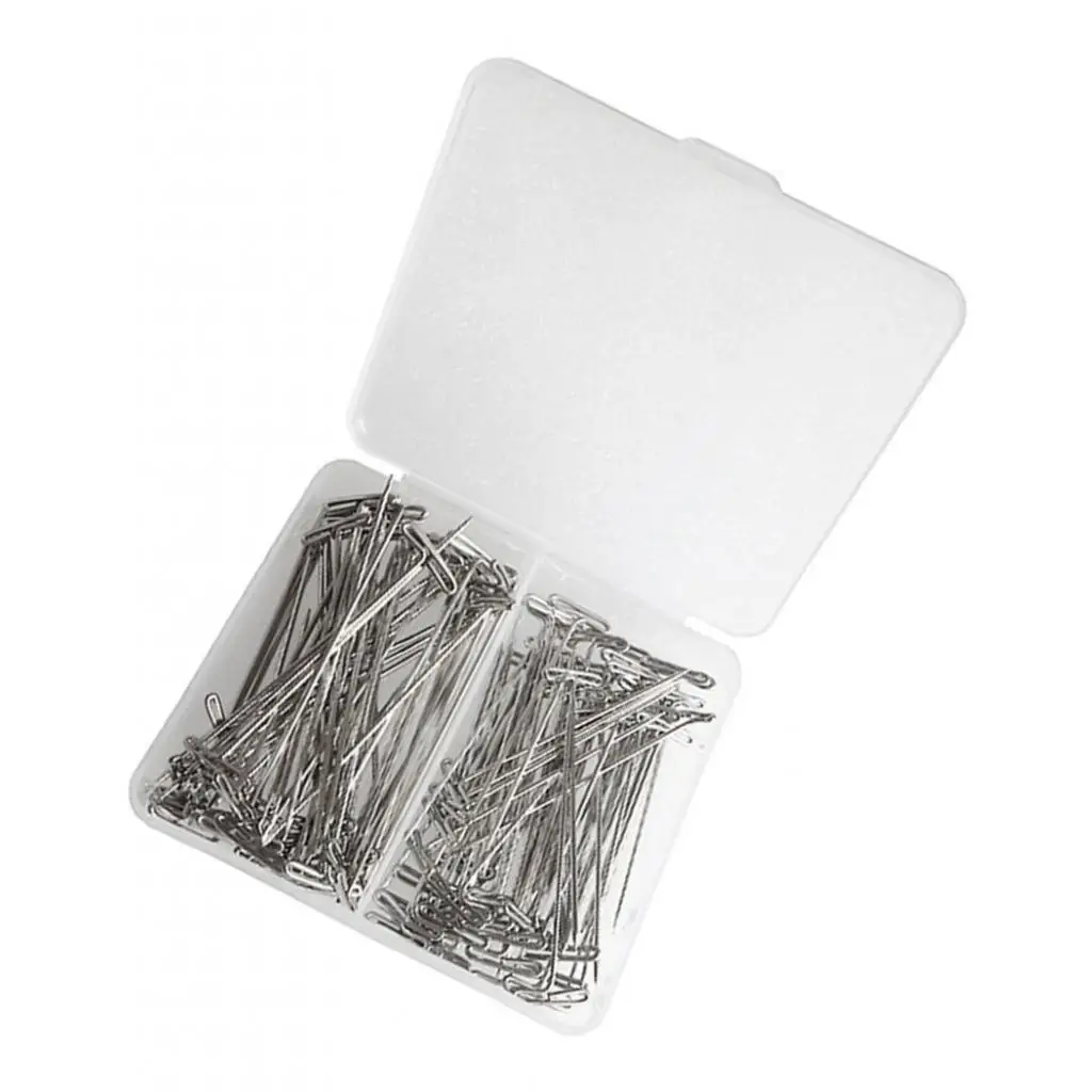 110 Pieces Mixed Sizes Metal T-Pins With Box  51mm