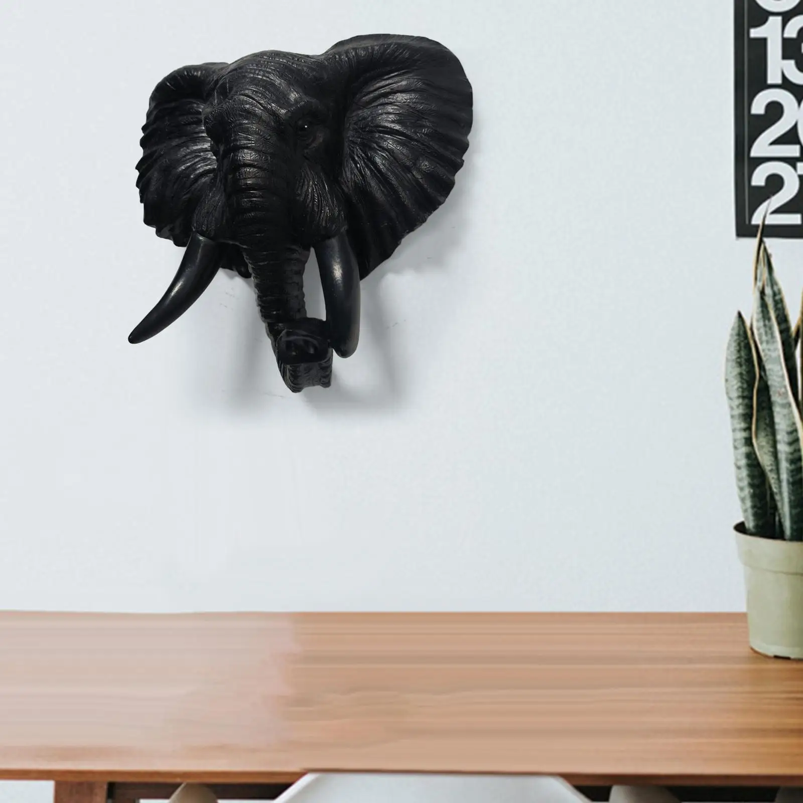 Polyresin Elephant Wall Sculpture Decor Stylish Addition to Any Room Durable