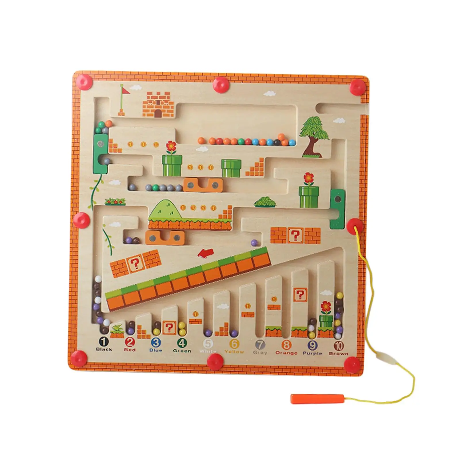 Wooden Magnetic Maze Board 2 3 4 5 Years Old Sorting and Matching Maze for Toddlers Girls Boys Activity Travel