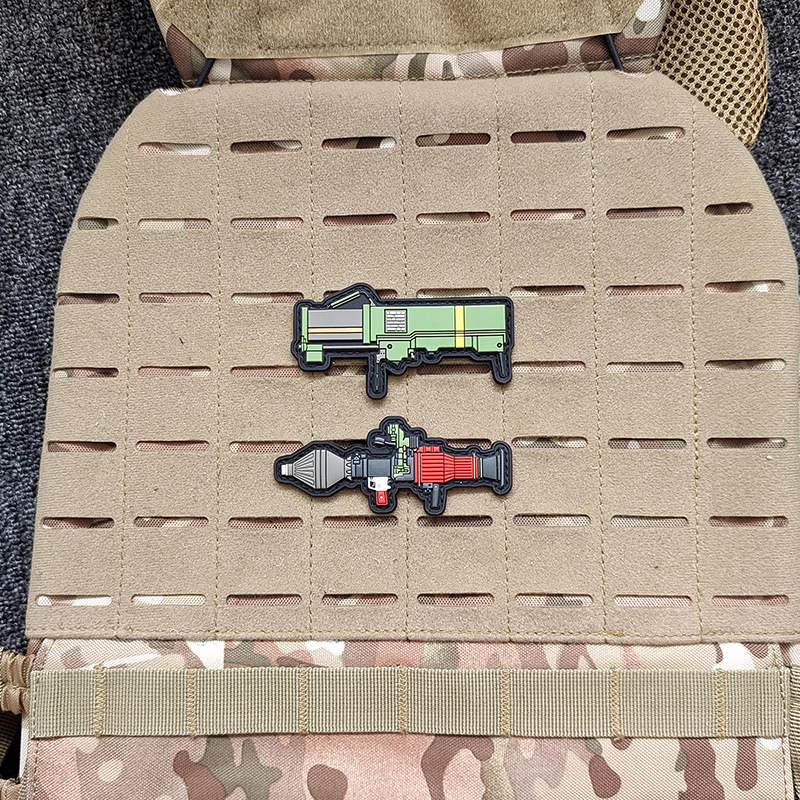 Pvc gummi 3d pistole gewehr pistolen bazooka x400 x100 m876 waffen airsoft haken patch verschluss abzeichen kampf für rucksack jacken – Detail 8