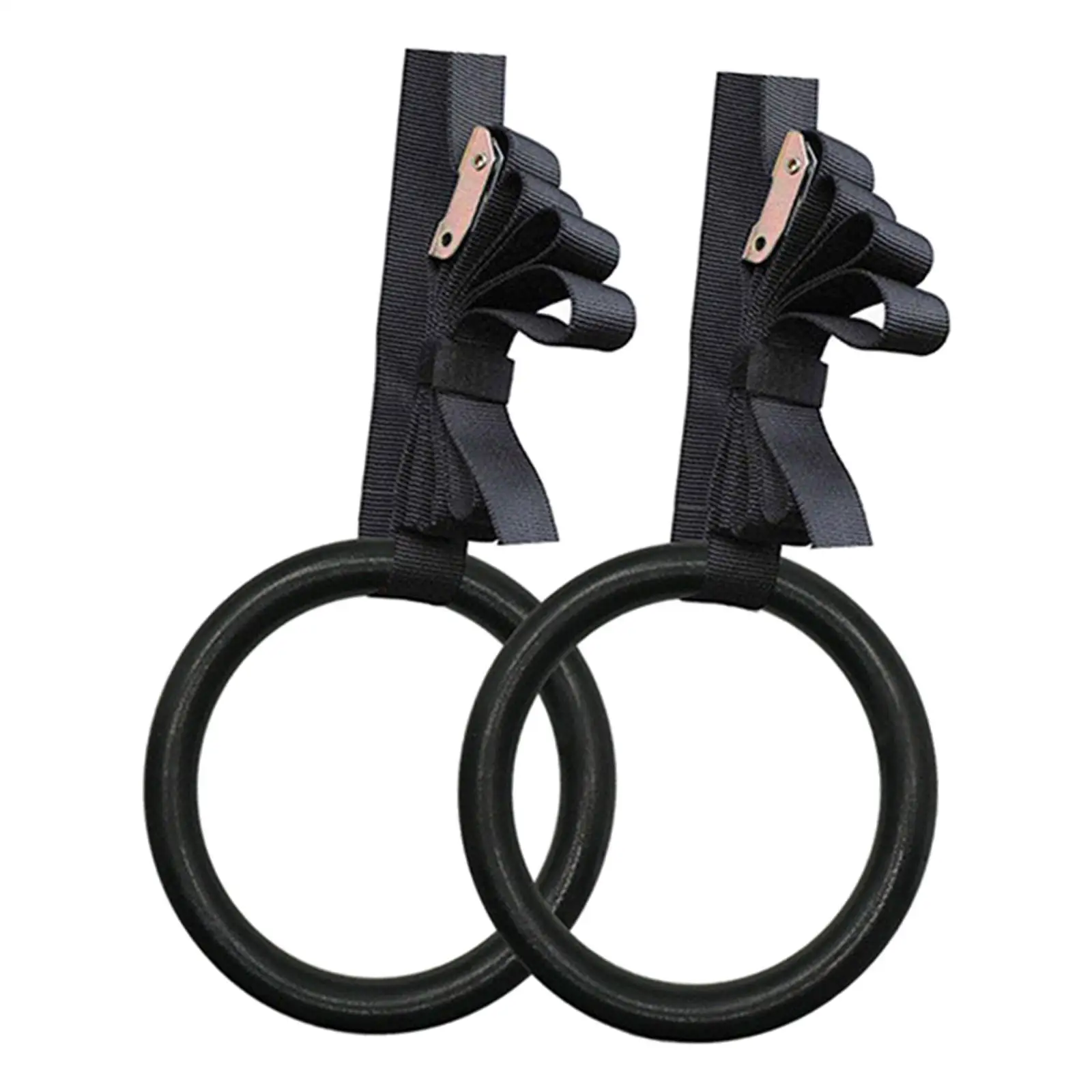 2Pcs Gymnastic Ring with Straps Trainer for Training Core Workout Pull Ups