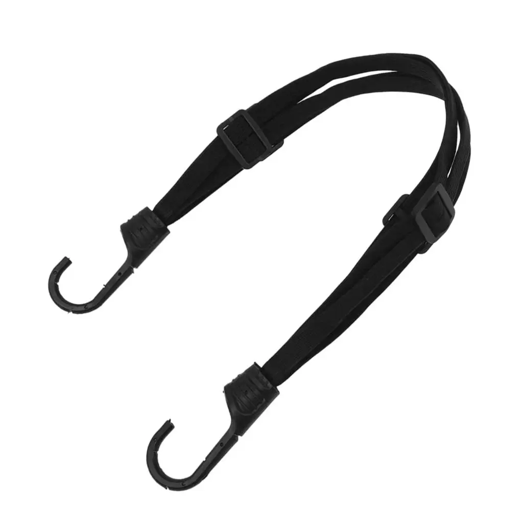 Motorcycle Luggage Rope Bungee Cord Strapping Tape Elastic Strap with, Black