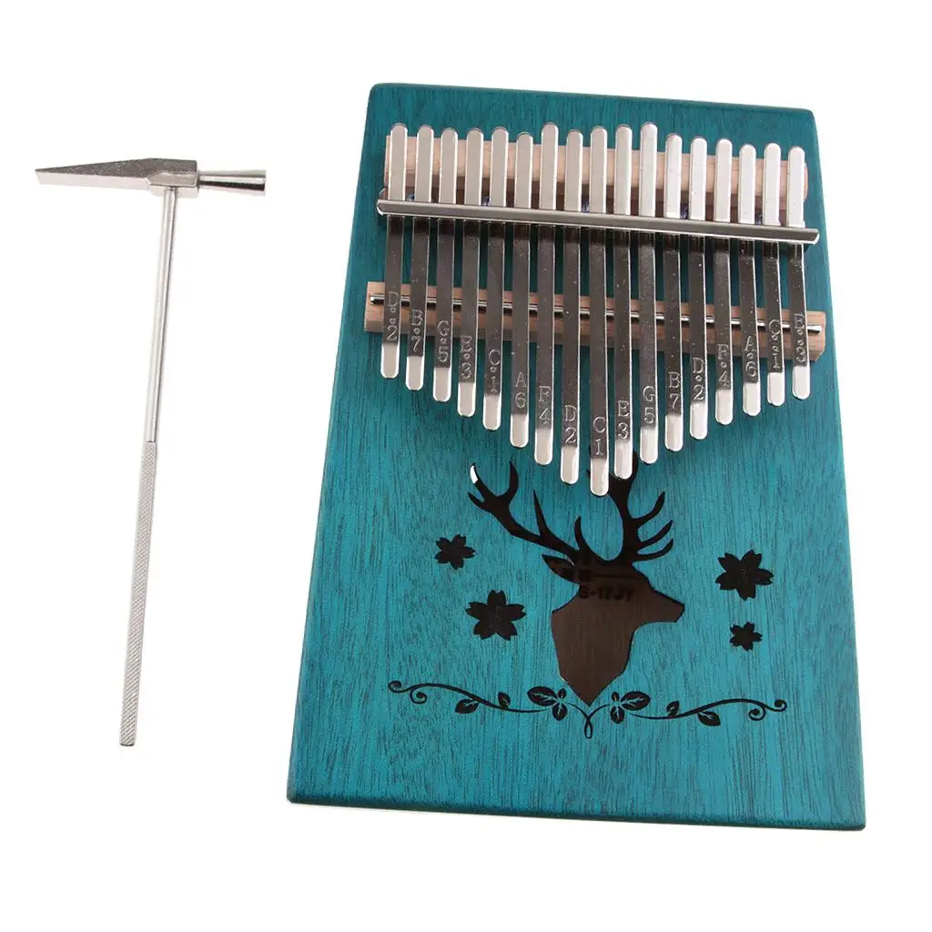 17 Keys Kalimba Thumb Piano, Single Board Professional Finger Piano with Tune