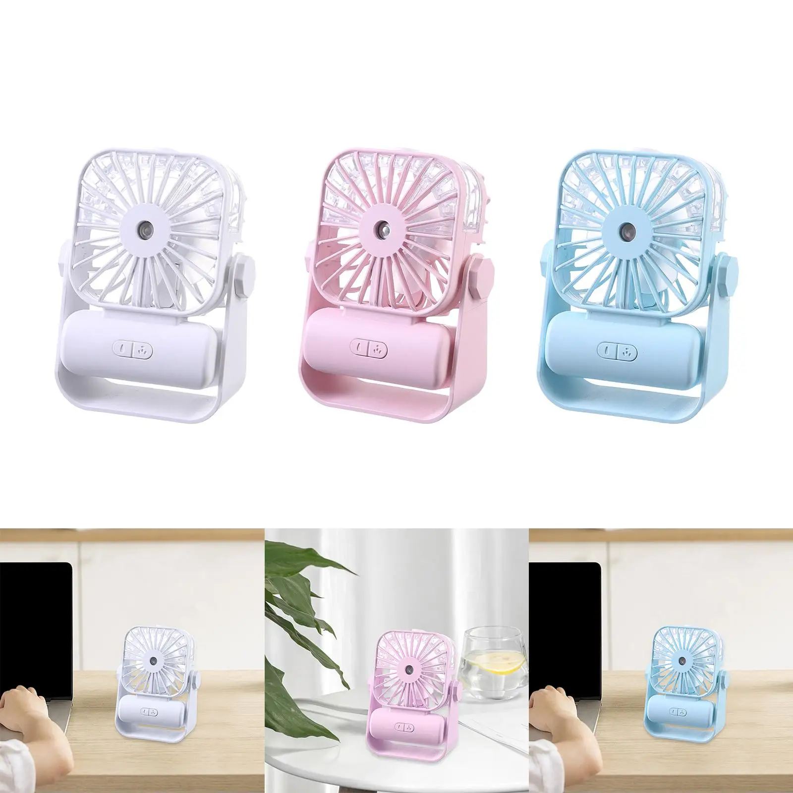 Quiet Camping Fan Two Speeds Spray Mini Spray Fan Personal Table small fan Desk Fan for Home Office Travel Hiking Camping Indoor