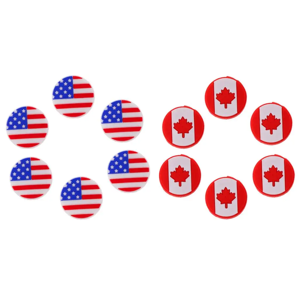 12 Pieces  & Canada Flag Silicone Tennis Racquet Vibration Dampener