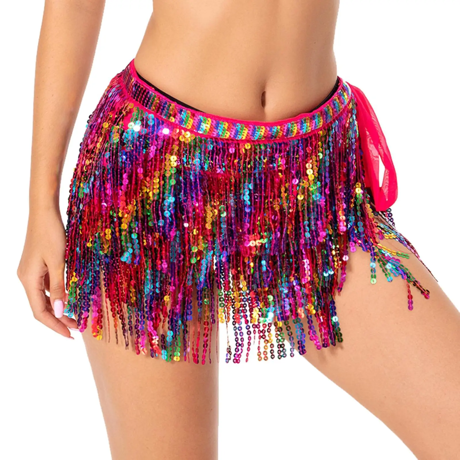 Women Belly Dance Skirt Festival Party Costume Performance Skirt for Costume Accessories Dancing Practicing Samba Cha Cha Women