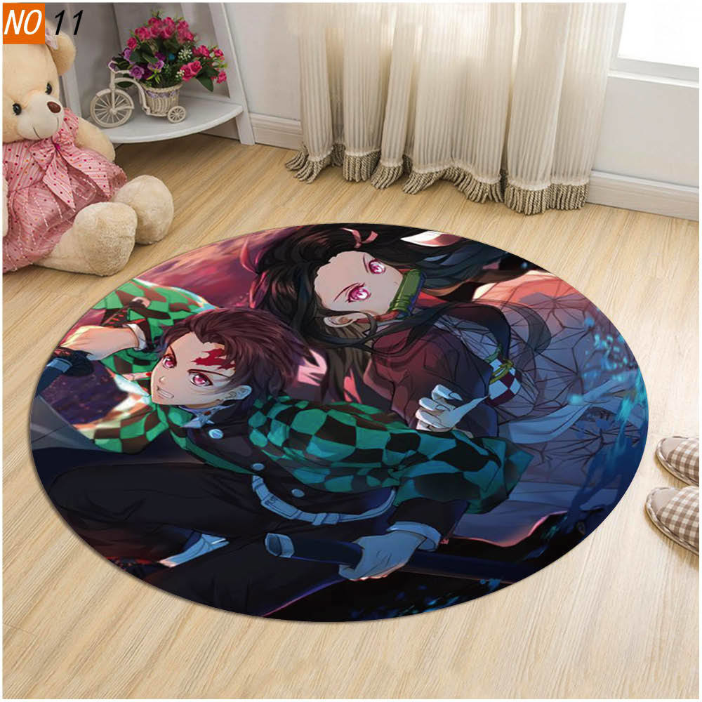 Waliicorners Anime Demon Slayer Round Carpet Rug Non-Slip Gaming Mat Floor Mat Carpets Rug Home Decor 9 S565e38298ad34ef8b3d2b3427253c6c00